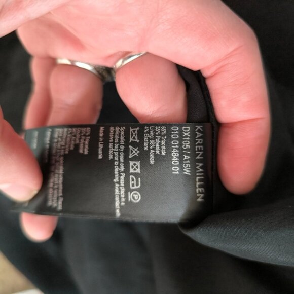 Karen Millen Designer Quiet Luxury Preppy Pleated Geometric Business Dress 10 - Picture 10 of 11